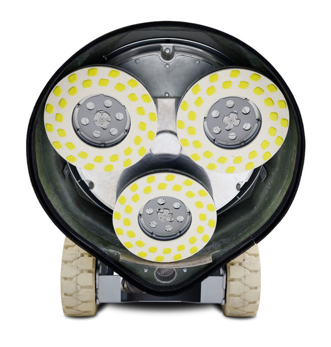 polishing with V-Harr pads and 30" S7 grinder