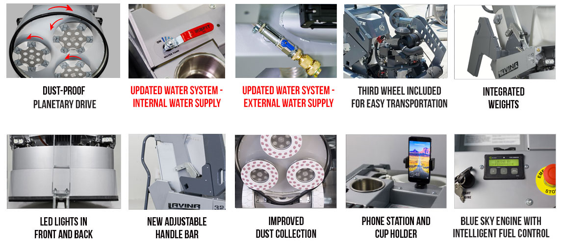 32" grinder features